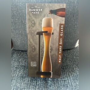 Hammer + Axe Half Yard Beer Glass NEW IN BOX